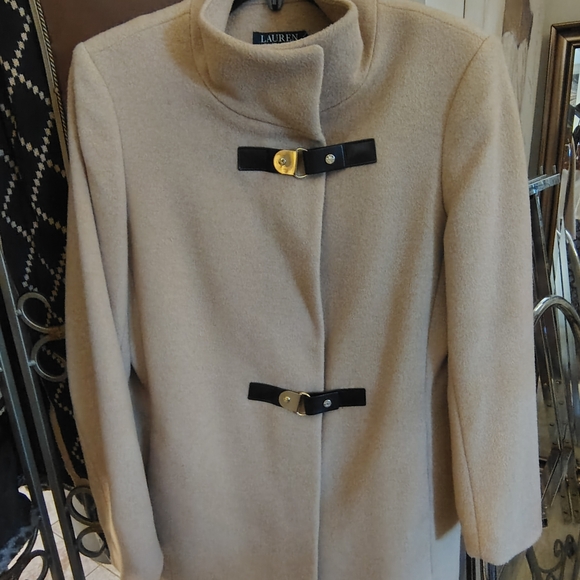 Ralph Lauren Jackets & Blazers - Beige Wool Coat with Black Accents